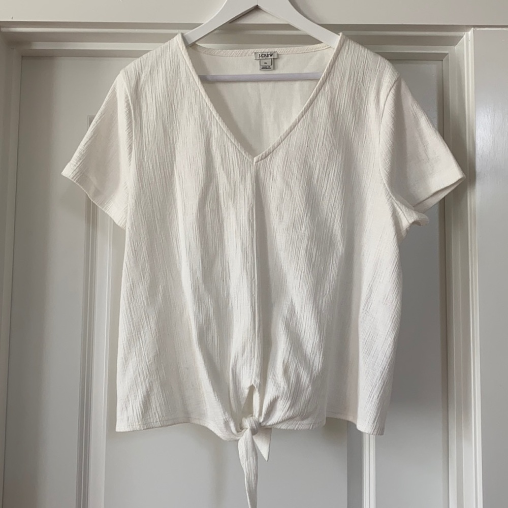JCrew White Tie Tshirt